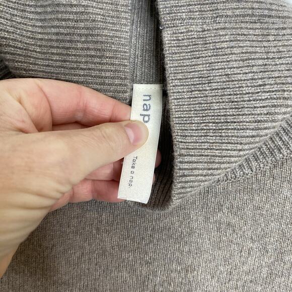 Nap Loungewear Women's Size M Wool Slant Sweater Tan - Picture 4 of 6